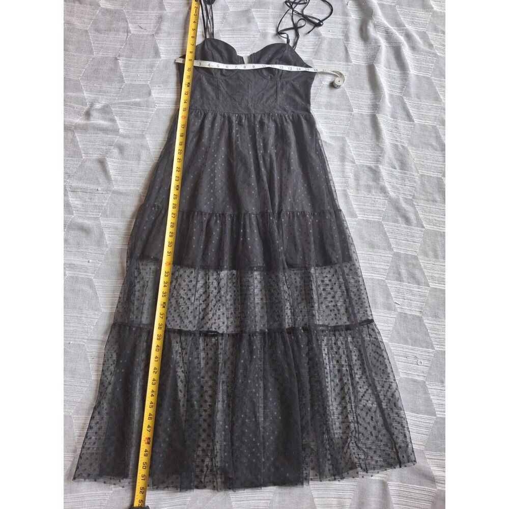 Lulu's Romantic Spot Black Polka Dot Cocktail Dress Medium - Picture 8 of 8